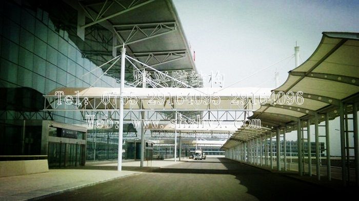  【大型高抗压机场膜结构屋面设计】大型候机大厅膜结构遮阳棚