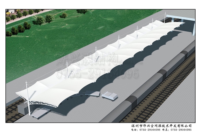 膜结构厂家定制火车站站台膜结构雨棚