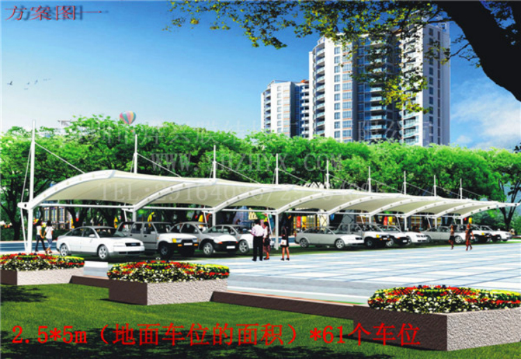 【批发】烨兴膜结构公司用材用工不折不扣--给您最好膜结构车棚